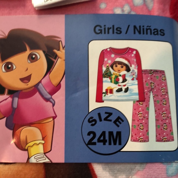 Dora The Explorer 2 Piece Flannel Pajama Set Girls 24 Months New With Defects - Picture 6 of 14